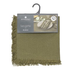 Dale color a tu mesa con el set de 2 servilletas de algodón Maha verde de Atmosphera. Fabricadas en algodón, miden 40 cm de larg