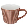 Añade un toque de color a tu mesa con esta taza de cerámica Maya Rayas en color coral de la marca Secret de Gourmet. Fabricada e