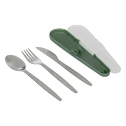 Lleva tus cubiertos a todas partes con este juego de cubiertos con estuche en varios colores de la marca 5FIVE. Fabricados en ac