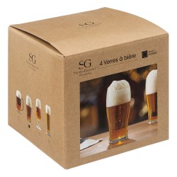 Brinda con estilo con el juego de 4 vasos Pinta de Secret de Gourmet. De color transparente y fabricados en vidrio, estos vasos 