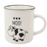 Agrega un toque de diversión a tu día con esta taza 'Moo'. Su diseño inspirado en la temática de las vacas es perfecto para aque