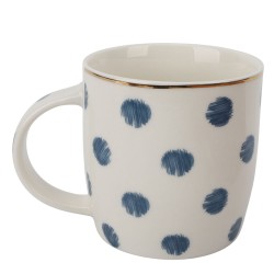 Disfruta de tus bebidas favoritas con esta taza decorada con un moderno patrón de círculos. Perfecta para un toque único en tu d