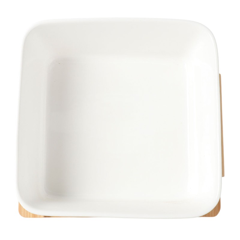 Sirve tus ensaladas o platos fríos con esta ensaladera cuadrada de líneas limpias y base blanca que añade un toque de diseño a t