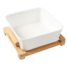 Sirve tus ensaladas o platos fríos con esta ensaladera cuadrada de líneas limpias y base blanca que añade un toque de diseño a t