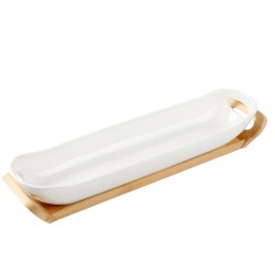 ideal para tus comidas diarias o cenas especiales, esta ensaladera con base madera te permite servir con estilo y orden. Su tama