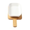 Sirve tus alimentos o bebidas con esta elegante charola que combina una base blanca con diseño moderno. Ideal para desayunos en 
