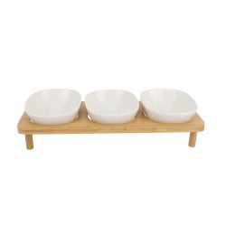Este set de 3 botaneros es ideal para servir botanas, dips, salsas o snacks con estilo. Cada pieza encaja perfectamente en una b