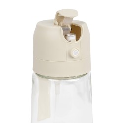 Aceitera De Vidrio Con Tapa Blanca De Plastico 17X6.5 Cm