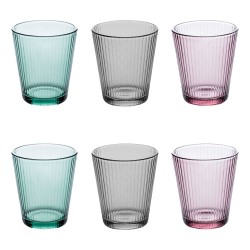 Juego De 6 Vasos De Vidrio Multicolor
