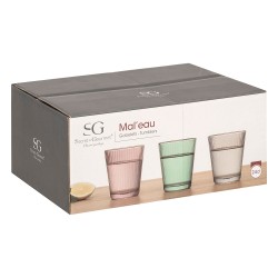 Juego De 6 Vasos De Vidrio Multicolor