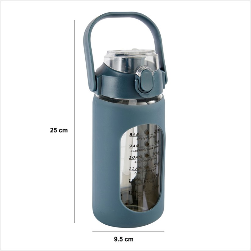 Botella De Vidrio Y Silicon Varios Colores 1Lt