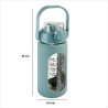 Botella De Vidrio Y Silicon Varios Colores 1Lt