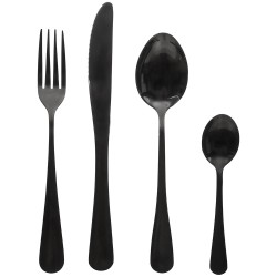 Juego De Cubiertos Shadow Negro 16 Piezas