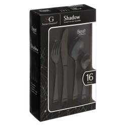 Juego De Cubiertos Shadow Negro 16 Piezas