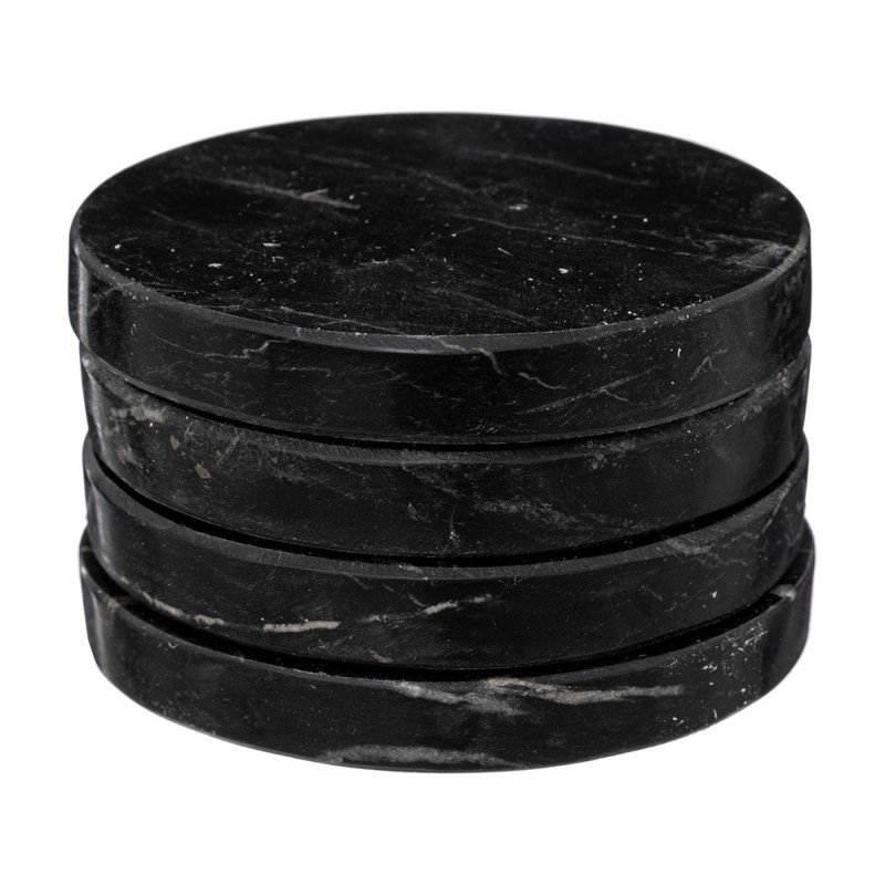 Juego De 4 Portavasos Circulares Negro