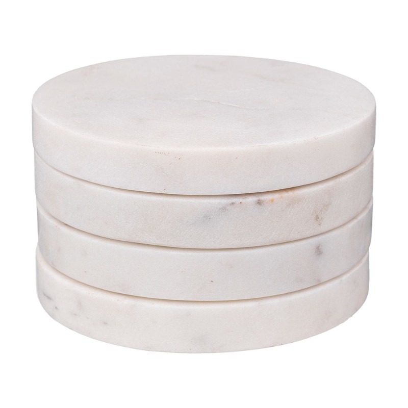Juego De 4 Portavasos Circulares Blanco