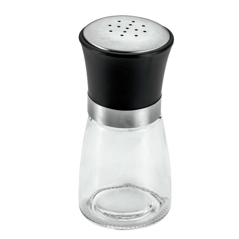 Salero para mesa vaso de vidrio medida de 16 cms su capacidad es de 175 ml fácil de usar y por el tamaño de sus orificio no se t