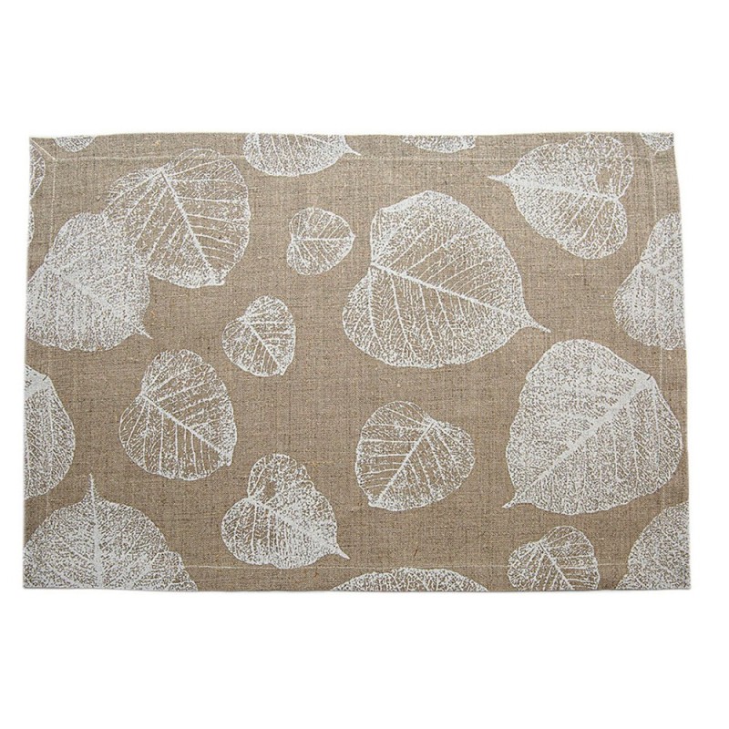 Mantel individual hojas blancas 33.5x48.5 cm