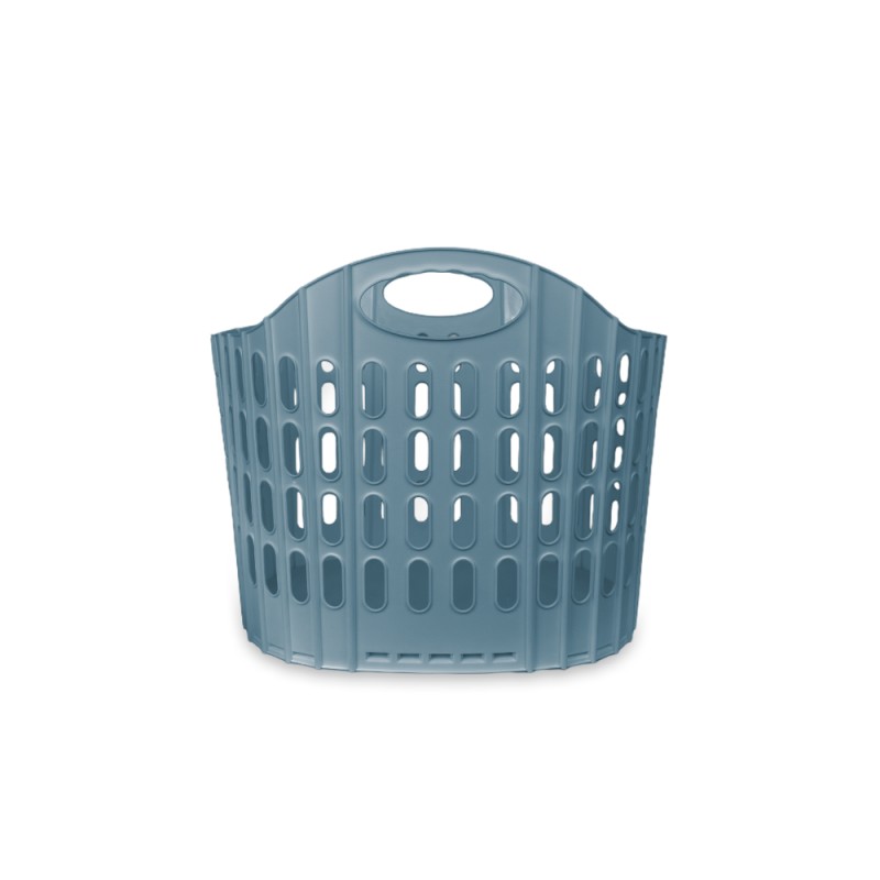 Cesto De Ropa Sucia Azul 56X36X39 De Plastico