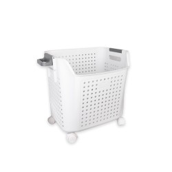 Cesto De Ropa Sucia Blanco 32X41X41 Cm De Plastico