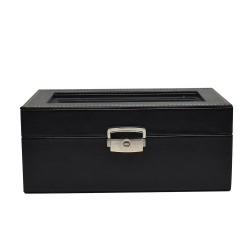 Una alternativa sofisticada y minimalista, esta caja de tamaño mediano es ideal para guardar y exhibir tus relojes favoritos. Su