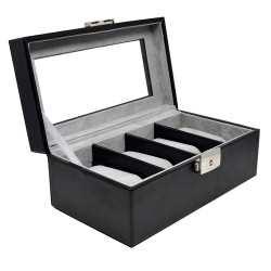 Una alternativa sofisticada y minimalista, esta caja de tamaño mediano es ideal para guardar y exhibir tus relojes favoritos. Su