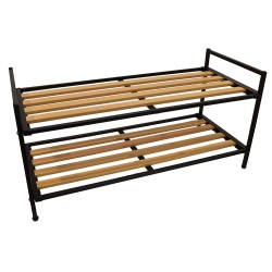 Maximiza el orden en tu hogar con esta práctica zapatera metálica en color negro. Su estructura resistente y diseño moderno la c