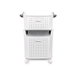 Cesto De Ropa Sucio 2 Niveles Blanco 41X32X63 Cm Plastico