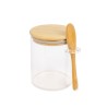 Contenedor De Vidrio Con Tapa De Bambu 10X10 Cm