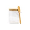 Contenedor De Vidrio Con Tapa De Bambu 10X10 Cm