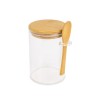 Contenedor De Vidrio Con Tapa De Bambu 12X8.5 Cm
