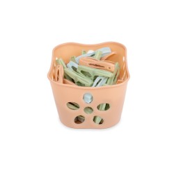 Práctica y resistente cesta que incluye 30 pinzas de alta calidad para colgar ropa de manera segura y eficiente. Ideal para el h