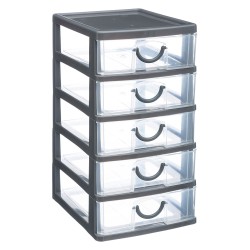 Mantén todo en orden con este funcional organizador de 5 cajones. Ideal para ropa interior, accesorios, artículos de oficina o c