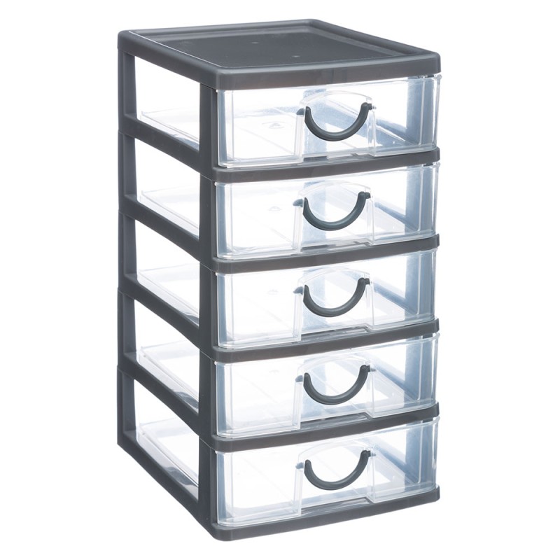 Mantén todo en orden con este funcional organizador de 5 cajones. Ideal para ropa interior, accesorios, artículos de oficina o c