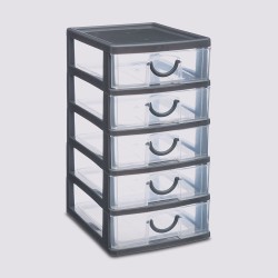Mantén todo en orden con este funcional organizador de 5 cajones. Ideal para ropa interior, accesorios, artículos de oficina o c